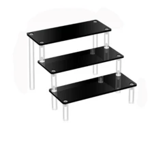 1 szt. Akrylowa, piętrowa podstawka pod ciasto, stojak ekspozycyjny na produkty, tacka na desery, wielowarstwowy stojak do przechowywania i eksponowania deserów, babeczek, sushi lub przekąsek, odpowiedni na różne okazje, takie jak imprezy biznesowe, bufety i spotkania, stojak na dekoracje deserów na przyjęcia weselne - Wielokolorowe - Zobacz 3