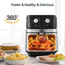 TUKAILAI 6.5L Air Fryer, 1700W Air Fryer With Rapid Air Circulation, Dual Knob 30-Minute Timer And 80-200℃ Temperature Control Visible Window Non-Stick Basket For Family Use Dishwasher Friendly - UK Plug(220-240V) - View 6