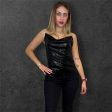 EverlyX 鏈帶金屬派對上衣 - 女式時尚 - 24/48 小時內從西班牙發貨 - 黑色 - 查看 3