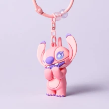 Miniso Móc khóa mặt dây chuyền 3D dễ thương hình thiên thần thuộc series Stitch Food Party để trang trí túi xách. - Hồng (Thiên Thần) - Xem 4