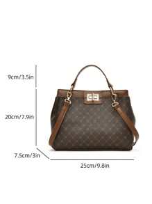 2025 Vintage-Inspired Custom Print Scratch-Resistant Tote Bag For Women,  Daily Travel & Shopping Needs, Shoulder Or Handheld Carry For Commute, - Multicolor - View 8