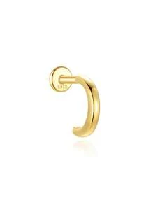 1PC 925 Sterling Silver Classic Chunky Stud 6-9mm Flat Back Sụn Helix Piercing Trang sức cao cấp cho trang phục hàng ngày Tiệc cưới Đính hôn Kỷ niệm Ngày lễ tình nhân - Vàng - Xem 9