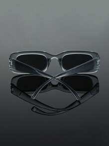 1pc Plastic Rectangle Retro Classic Elegant Portable Modern Simple Style Graceful Design And Expressiveness Never Outdated Shades Basics Fashion Eyeglasses For Unisex Party Beach Wedding Business Suitable For All Face Shapes Accessories Back To School Fashionable Preppy School Look