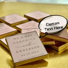 个性化婚礼回礼 定制亚克力镜面巧克力回礼 金镜或银镜 回礼不包含巧克力 返校季 圣诞节礼物标签装饰 永恒的爱 单身派对回礼 - 彩色 - 查看 6