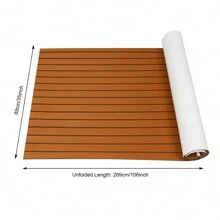 YUNRUX 270 X 90cm Teak EVA Foam Boat Flooring Mat Self-Adhesive Deck Mat Brown - Brown - View 3