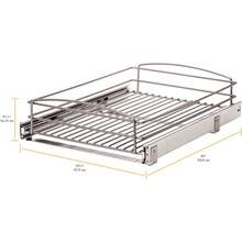 RS-MUB-14-FN 5 In. H X 15 In. W X 20 In. D Multi-Use Basket Silver Pull Out Cabinet Organizer, Frosted Nickel