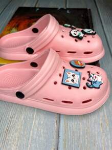 2025 Summer New Lightweight Plus Size Women's Perforated Panda Cartoon Design Breathable Sandals With Detachable Flower, Casual Beach Slippers (Runs Small, Please Size Up 1 Or 2 Sizes) - Pink - View 4