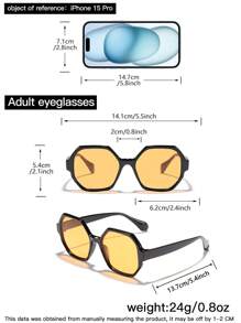 RENNES 1 件女士亚克力纯色休闲多边形时尚眼镜，适合度假出游和日常生活装扮 - 彩色 - 查看 6