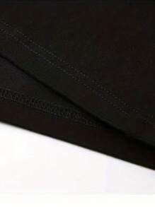 Cross Print Men's Casual Short Sleeve T-Shirt Summer Round Neck Homewear Pajamas Male Tops - 黑色 - 查看 5