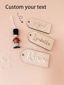 Personalised Gift Tag / Gift Tags / Christmas Tag / Name Tag / Reusable Wooden Gift Tag / Meaningful Gift Gifts Birthday Graduation - Khaki - View 5
