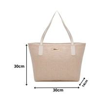 Women's Beach Bag Large Straw Bag New Arrival - Màu be - Xem 2