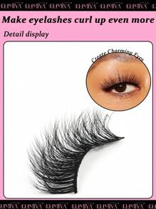 7 对自然睫毛，细长，交叉，自然假睫毛 15 毫米