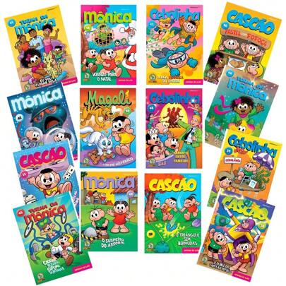 6 Gibis Sortidos: Turma da Mônica, Mônica, Cascão, Cebolinha, Magali e Chico Bento