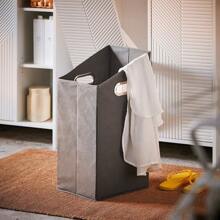 SoBuy Mobiletto alto da bagno con sacco per la biancheria, armadio per la biancheria, mobiletto da bagno, mensola da bagno, mobiletto da bagno, mobili da bagno, bianco, circa 60x170x30 cm (LxAxP), BZR155-W - Bianco - Visualizzare 7