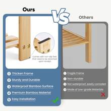 3 Tier Bamboo Sturdy Shoe Organizer Shoe Rack Bench, Storage Shoe Shelf, Holds Up To 286lb For Entryway Bedroom Living Room Balcony - Wood - 查看 6