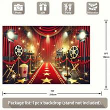 2 pezzi Telo da parete per premiere cinematografiche di alta qualità, in poliestere durevole, facile da appendere con occhielli, lavabile in lavatrice per decorazioni e photobooth da interno/esterno, perfetto per il Ringraziamento - Albicocca - Visualizzare 3
