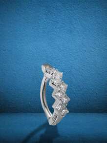 1 st. S925 sterling zilveren navelpiercing met zirkonia, navelpiercing met zilver, kleine navelpiercing met Mimi-belly, nagels, navelpiercings