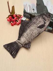 Simulated Crucian Carp Pencil Case, Polyester, Large Capacity Fish-Shaped Portable Stationery Storage Organizer, Ideal For Students - 1pc,Organiser, Pencil Case,Pencils Case,Note Holder,Pencil,Box ,Pencil Holder,Marker Storage,Teacher Desk