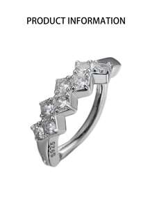 1 st. S925 sterling zilveren navelpiercing met zirkonia, navelpiercing met zilver, kleine navelpiercing met Mimi-belly, nagels, navelpiercings