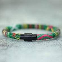 Pulsera de cuerda 2025 para hombres de 6 mm, brazalete de tejido bohemio negro para muñequera y joyería