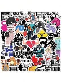 50 张激励健身贴纸、肌肉、杠铃和哑铃贴纸、健美贴纸、防水贴纸，适用于水瓶、书籍、笔记本电脑、学校用品、返校 - 彩色 - 查看 13