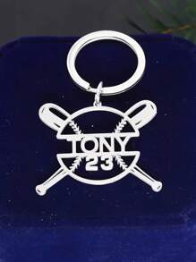 1 szt. Spersonalizowany brelok ze stali nierdzewnej z imieniem, zawieszka do torby, wzór piłki nożnej i siatkówki, kreatywny mały prezent odpowiedni dla mężczyzn, kobiet, piłkarzy, siatkarzy