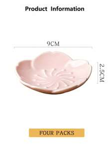 2/4pcs Sakura Flower Ceramic Sauce Dish, White & Pink Color Options, Japanese Style Ceramic Condiment Plate - Suitable For Soy Sauce, Vinegar, Hot Pot Dipping Sauce - Kitchenware, Elegant Small Dipping Bowl, Heatproof, Fit For Salad, Sushi, Fruit, Condiments, Appetizers, Kitchen, Restaurant, Sushi Shop