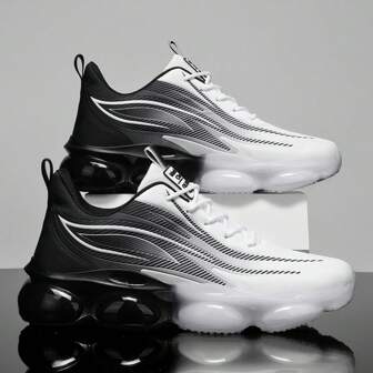 Men's Casual Air Cushion Sports Shoes, Comfortable Shock Absorption And Non-Slip Design Running Shoes, Suitable For Outdoor Sports And Daily Wear