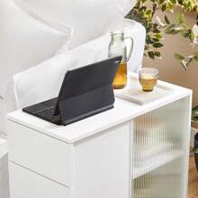 SoBuy Filing Cabinet, Filing Cabinet Trolley, Printer Table, Printer Stand, Rolling Container With 5 Casters, Storage Cabinet, Office Cabinet, White, Approx. 35x61x70cm (WxHxD), FBT141-W - White - View 4