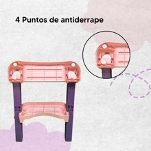 KIDDOS Asiento Entrenador Adaptador Para Baño Infantil Con Escalera - Rosa - Ver 6