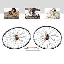 Rainaut 27.5" Golden Aluminum Alloy Mountain Bike Wheelset With Quick Release - Dual Six-Hole Disc Brakes, 441lbs Capacity, Easy Install, Mountain Bike Wheelset 69.9cm/27.5Inch, Aluminum Alloy Rim Disc Brake MTB Wheelset, Quick Release Front Rear Wheels Black Bike Wheels, Fit  Cassette Bicycle Wheelset - Black - View 5