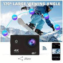Explorer's Choice: 4K Ultra HD WIFI Action Camera, 170° Wide Angle, 2" Screen, 32GB Memory Card, Anti-Shake For Cycling, Swimming, Climbing, Skiing & Other Outdoor Sports - Ideal Valentine's Day & New Year Gift