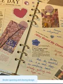 1 件装海军蓝牛仔布 Y2K 风格布面日记本，适合女孩的美学复古美式布面纹理素描本 - 彩色 - 查看 10