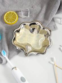 1pc Ceramic Leaf-Shaped Soap Dish, 4 Colors Available, Suitable For Home, Hotel, Dorm Bathroom Soap Holder - Multicolor - View 6