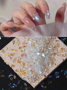 120 szt./worek kryształków Aurora do zdobienia paznokci, mieszane kryształki 3D ze szkła Ab Crystal, idealne do zdobienia paznokci, tworzenia biżuterii, rękodzieła, projektów DIY - niezbędne na Walentynki, ozdoby do zdobienia paznokci, artykuły do paznokci, ozdoby do paznokci