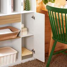 SoBuy Bookshelf With Drawers, Bookcase, Freestanding Shelf, Storage Shelf, Office Shelf, Filing Cabinet, Tall Cabinet, White, Approx. 72x110x30cm (WxHxD), STR11-WN - White - View 7