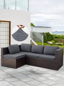 1 buc. Husă de pernă pentru canapea de exterior jacquard de culoare solidă, husă elastică pentru șezut canapea pe jumătate acoperită, potrivită pentru terasă, terasă, protector de pernă pentru canapea de grădină