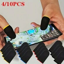 4/10 pezzi Di Manicotti Per Dita Da Gioco In Poliestere, Guanti Senza Dita Impermeabili Al Sudore Per Touch Screen, Migliorano La Precisione E Il Comfort Del Gaming Mobile