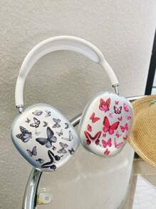 1 对蝴蝶图案保护套，适用于苹果耳机、耳罩、耳盖