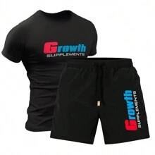 Kit Masculino Camiseta Dry Fit + Short Dry fit elastano Growth De treino Academia Corrida Otima Qualidade