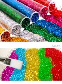 24 tubitos de diamantina, porpurina, escarcha, brillantina, glitter de colores surtidos, para decoraciones, manualidades, arte, tareas - 12 tubos - Ver 2