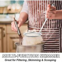 Stainless Steel Fat Skimmer Spoon - Set Of 3 Professional Kitchen Fine Mesh Food Strainer And Hot Pot Skimmer With Long Handle For Skimming, Cooking, Frying, Grease, Gravy And Foam (3"+4"+4.7") - Fine Mesh Skimmer Set of 3 - 查看 2