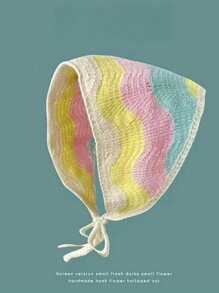 1 件韩国甜美辣椒钩针镂空三角围巾，可爱领带头带，适合旅行（手工编织草莓叶，数量随机）头巾头巾发巾，头巾秋冬发带发饰，适合女士度假装扮 - 彩色 - 查看 14