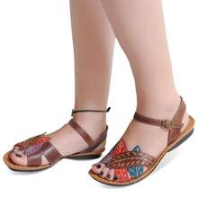 Sandália rasteira feminina em Couro 2132