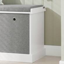 SoBuy FSR66-HG, 2 Baskets 2 Drawers Hallway Bedroom Storage Bench, Shoe Bench Shoe Rack Shoe Cabinet With Seat Cushion - Grey - View 4