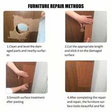 1 卷 5.7 厘米 X 4.57 米仿木纹高粘胶带，自粘防水防霉胶带，适用于家具和地板维修 - 彩色 - 查看 5