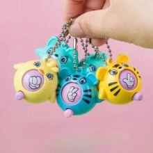 20 Pieces Guessing Egg Toy With Keychain, Interactive Rock-Paper-Scissors, Twisting Ball, Novel Gift Guessing Fist Toy (Random Color) Keychain - Cartoon Animal Design, ABS Resin, Perfect Gift Guessing Game Accessories For Teenss - Multicolor - View 4