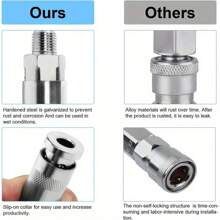 12PCS Air Line Connectors 1/4" BSP Air Line Hose Compressor Fitting Male And Female Thread Quick Release For Compressor Tools - Variant1 - View 5