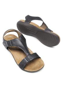 Women's Arch Support Flat Sandals T-Strap Orthopedic Sandals With Adjustable Hook And Loop Strap Simple Comfortable Summer Vacation Casual Beach Sandals Shoes - 灰色 - 查看 7