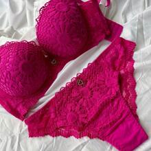 HERA LINGERIE CONJUNTO IMPORTADO FIO DUPLO FECHO TRIPLO CORES SORTIDAS LEVE CONFORTAVEL - Fúcsia - Visão 3